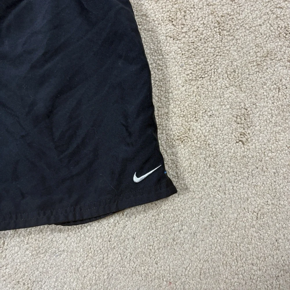 Nike Athletic Shorts Mens Size Large Black Swim Trunks Lined Pockets Drawstring